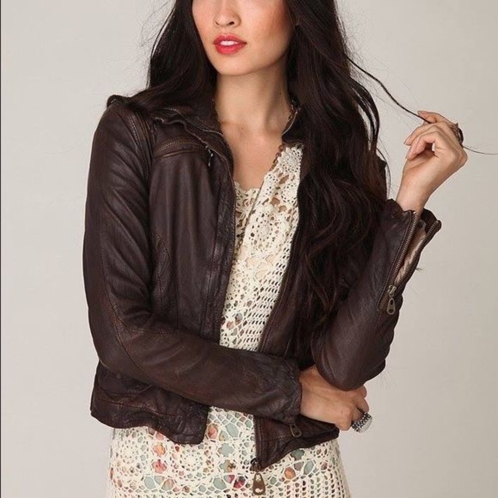 Doma Leather Jacket Vest Convertible sz Small